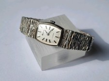 STUNNING STERLING SILVER CIRCA 1975 BARK EFFECT ACCURIST LADIES WRISTWATCH "6.69