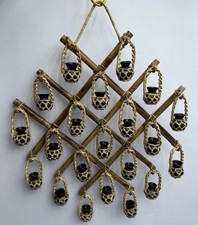 VTG Wicker Bamboo Boho Rattan Wall Hanging Home Decor Mid Century Wall Accent