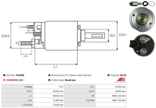 AS-PL SS3038 Przełącznik magnetyczny do rozrusznika Przełącznik magnetyczny do rozrusznika  - Zdjęcie 4 z 4