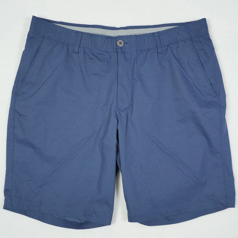 Pantalones Cortos Chinos Under Armour Para Hombre Talla 40 Azul Marino Texturizado Geométrico Golf Rendimiento Foto 2 de 4