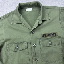 VTG 70s US Army OG-507 Utility Shirt Mens 15.5x35 Green OG-507 Fatigue Military