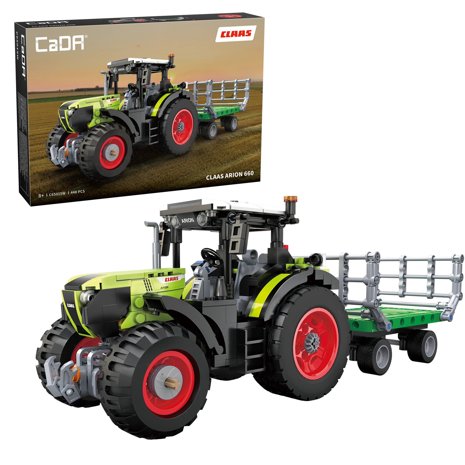 CaDA CLAAS Arion 660 Farm Tractor - 448 Piece Brick Build Model Kit
