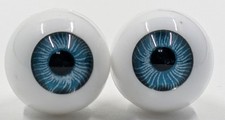 Pair Vintage Acrylic Realistic IMSCO Doll Eyes Blue 12mm C100-56
