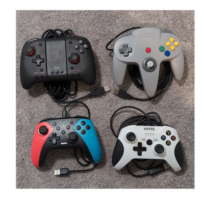 Assorted USB Wired Video Game Controller Bundle of 4 