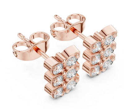 Certified VVS1 Natural Diamond Elegance Precision Stud Earrings 14k Gold Over