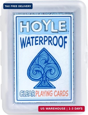 Hoyle Waterproof Playing Cards, Clear Plastic Deck of Cards for Outdoor Card Gam
