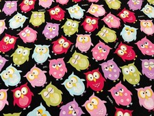 Pink Owls Window Curtain Valance Girls Bedroom Nursery or Any Room 