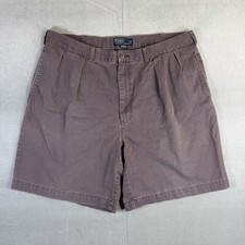 Vintage 90s Polo Ralph Lauren Tyler Shorts Mens 40 Gray Pleated Chino 8"