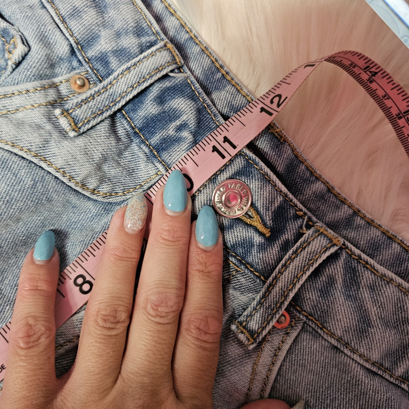 Wild Fable Two Tone Patchwork Super High Rise Cut… - image 10