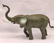 Elephant Trunk Up 1998 Toy Rubber Safari Animal Jungle Vintage Large 9" Tusks