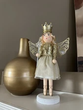 14” Sugar Plum Fairy Gold Princess Angel Ballerina Christmas Wooden Nutcracker