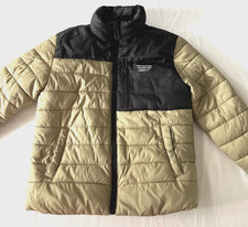ZARA Boys Black Beige Zip Up Puffer Jacket Size 6