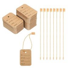 Price Tags, 2 x 1.4 Inches Brown Tagging for Clothing Homemade Pricing 100 Set