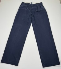 Polo Ralph Lauren Chino Pants Mens 34x34 Navy Blue Pleated Cotton Casual