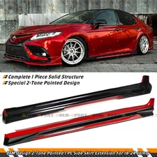 For 2018-2024 Toyota Camry CTM Supersonic Red Black 2-Toned Side Skirt Extension