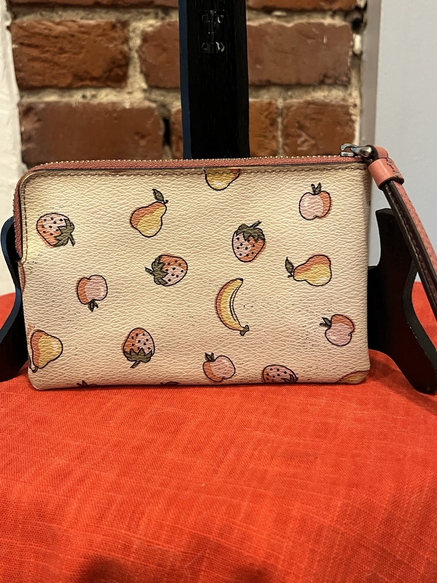 Coach Mixed Fruit Wristlet Wallet Banana Strawberry Watermelon