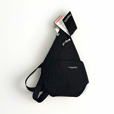baggallini Black Unisex Kids Nylon Sling Bag, Zip Closure, Shoulder Strap