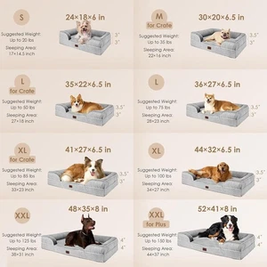 EHEYCIGA Orthopedic Dog Beds for Extra Large Dogs 44x32Inch, Waterproof Memory F