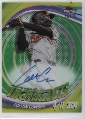 2025 Topps Finest Moments Green Refractor /75 Colton Cowser #FMA-CC Auto lz7