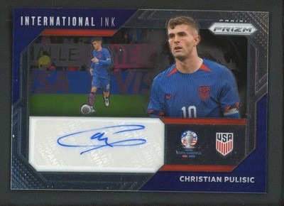 2024 CHRISTIAN PULISIC AUTO PANINI PRIZM CONMEBOL COPA AMERICA INTERNATIONAL INK