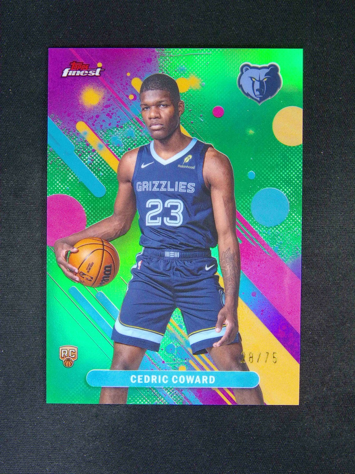 2025-26 Topps Finest Cedric Coward #11 RC Rookie Common Green Refractor /75