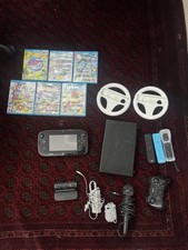 Nintendo Wii U Black Console Bundle HDMI Wi-Fi GamePad Controllers 6 Games 1080p
