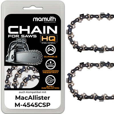 2x Sägekette Kettensäge 45cm 1,3mm 3/8'' 62TG für MacAllister M-4545CSP