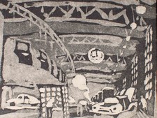 Manfred Butzmann Stadtlandschaft Grenzübergang Ostdeutsche Kunst Ätzradierung