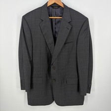 Jos. A. Bank Sport Coat Signature Gold Wool Windowpane Gray Blue 44L Blazer