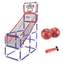 Indoor/Outdoor Basketball Hoop Set with 2 Balls and Air Pump
