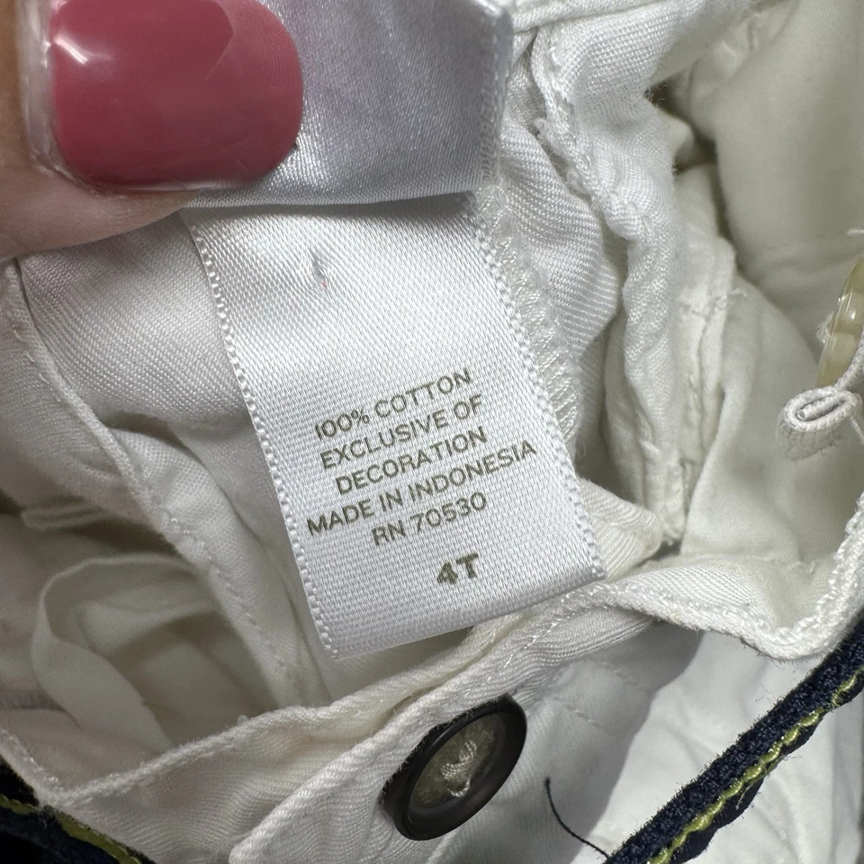 Pantalones cortos blancos Janie and Jack Talla de niño 4T Patos con cinturón Náutico Playa Casual Foto 4 de 4