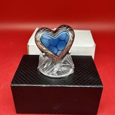 Mystic Blue Small Heart Keepsake Urn For Ashes 3