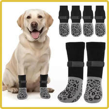 4-Pack Anti-Slip Dog Socks with Strong Grip Paw Protection for Pets