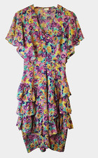 Vintage 80s Babydoll Dress Sz S Ruffles Cottage Peasant Old Money Made In USA