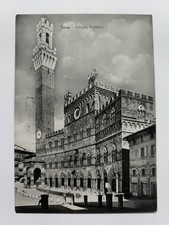 Siena Public Palace Black and White Postcard Travel Written in 1955