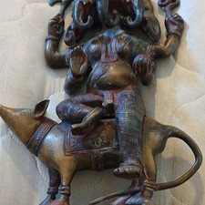 Hinduism Ganesha Statue / Figure Riding Mouse - Hindu Ganesha Mouse Rider