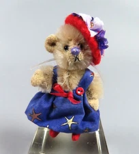 Deb Canham Mohair Eccentricities Mouse Mini Mices Red Hat Purple Dress