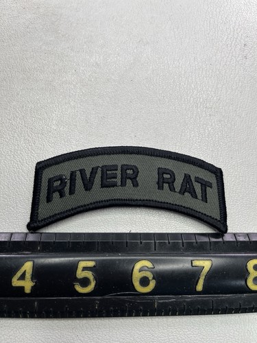 Black Letter RIVER RAT Tab Patch (Military Theme) M006