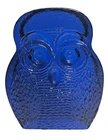 Blenko Cobalt Blue Owl Bookend Joel Myers MCM Glass Figure Heavy 7”
