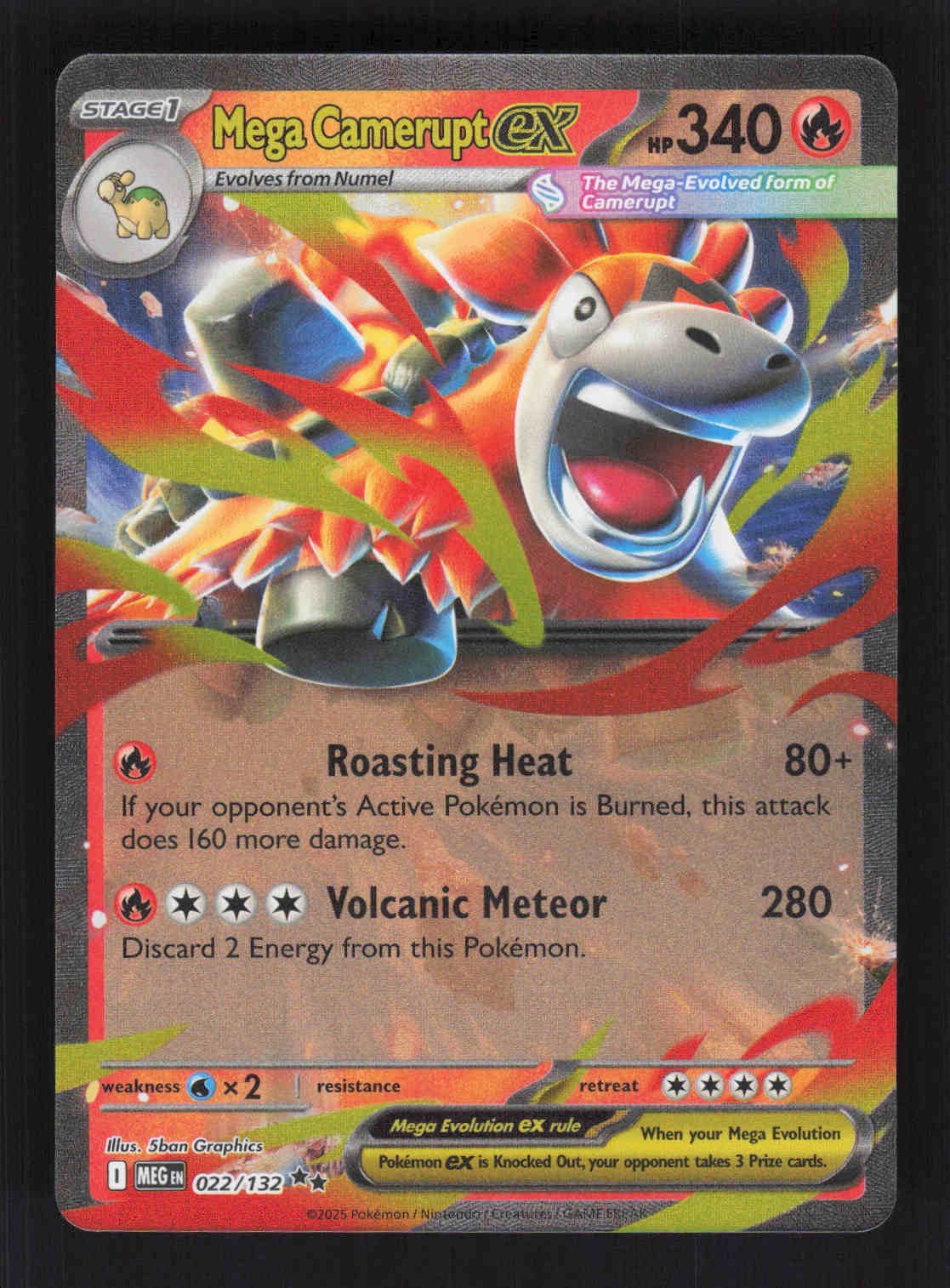 Mega Camerupt ex - Double Rare ME01: Mega Evolution 022/132 NM