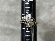 Vintage Sterling Silver CZ Cluster Ring Size 6.5  FLAW MISSING STONES  