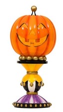 CANDY CORN LANE Jack O Lantern On Pedestal Halloween Pumpkin Decor Lights up New