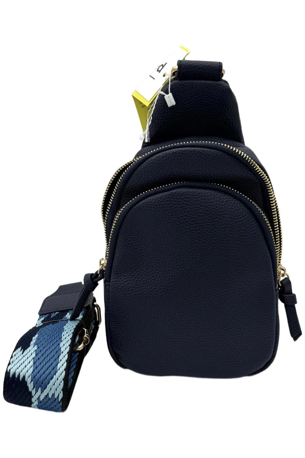 AHDORNED Faux Pebble Leather Crossbody Sling Navy