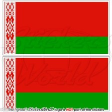 BELARUS Belarusian Flag 75mm (3") Vinyl Bumper Stickers, Decals x2