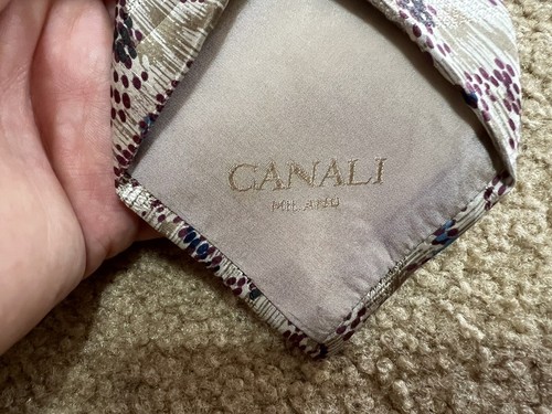 Cravatta cravatta CANALI stampa astratta 100% seta made in Italy - Foto 5 di 7