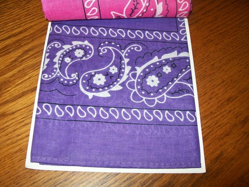 Next Style Fashion Art Bandana 3pc Zebra, Pink, and Purple Style 100% Cotton - Picture 3 of 3