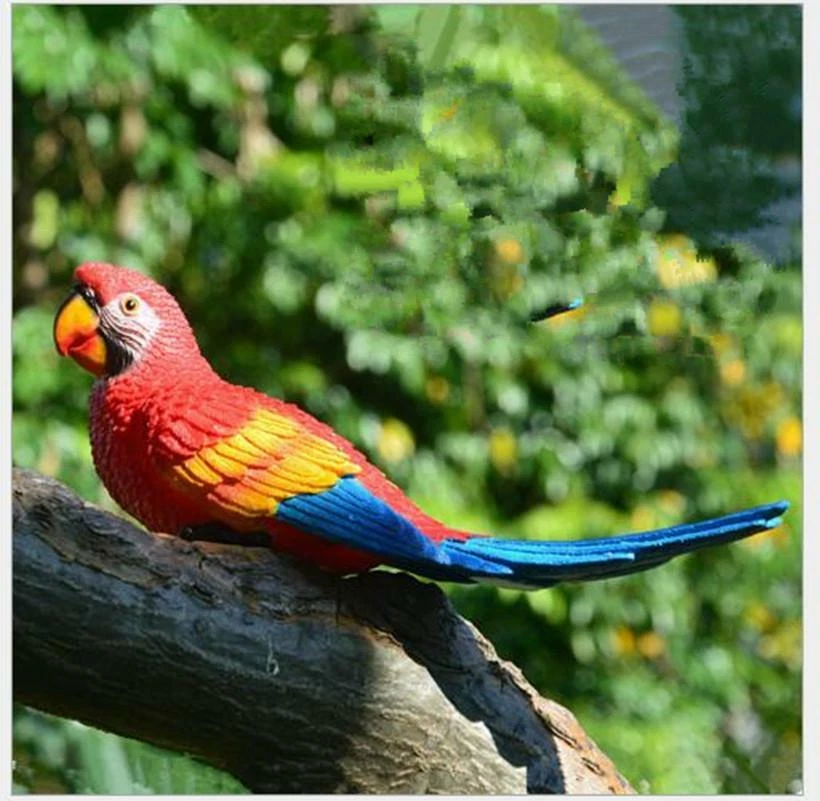 Смола моделирования попугай птицы скульптура милый стены вися ремесла дерево декор (B) - Изображение 4 из 4