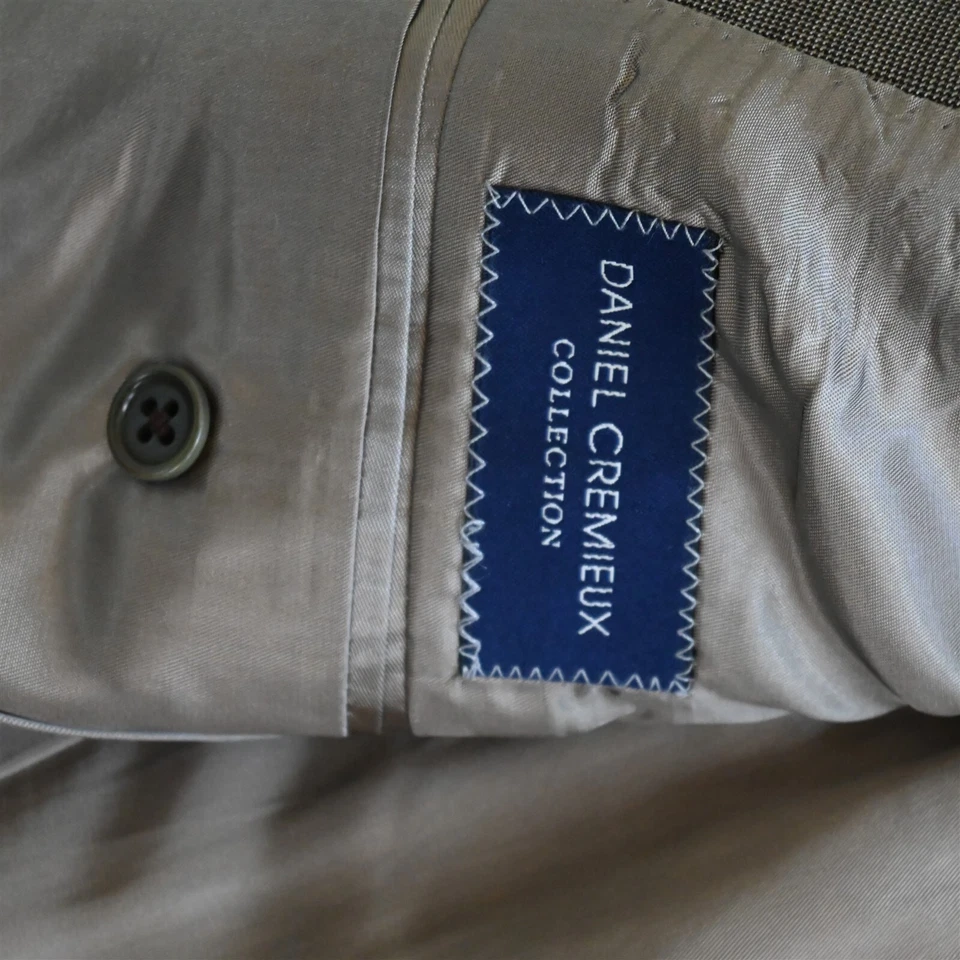 Daniel Cremeiux 40R 36x32 Brown Check 100% Wool Mens Jacket Pants Suit - Image 4 of 4