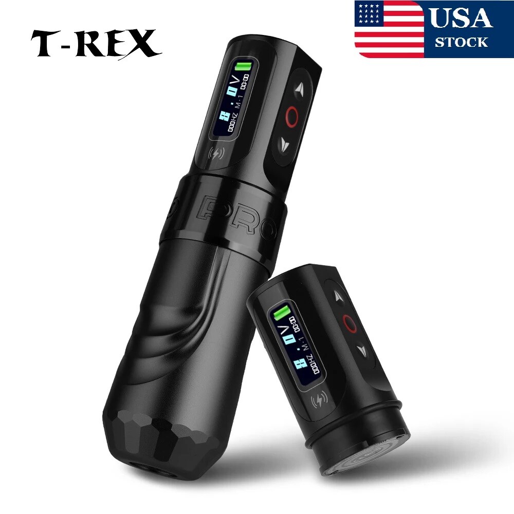 T-Rex Cordless Tattoo Machine Gun 2 Replaceable Battery Rotating