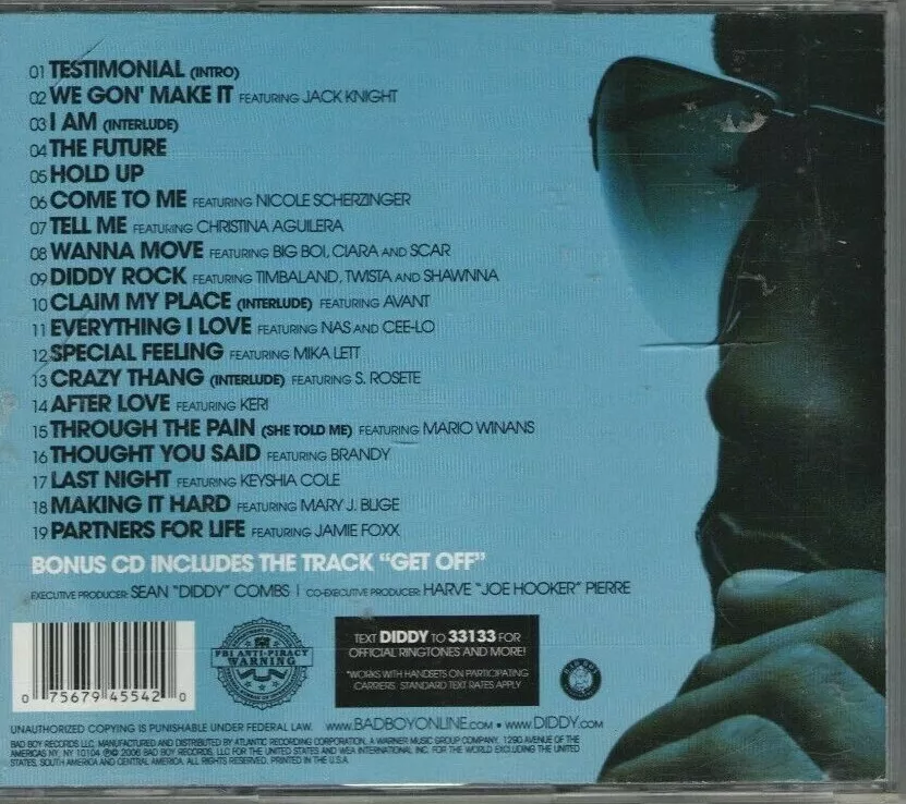 P. DIDDY PRESS PLAY 2006 CD ALBUM 19 TRACKS CIARA, NAS, TWISTA